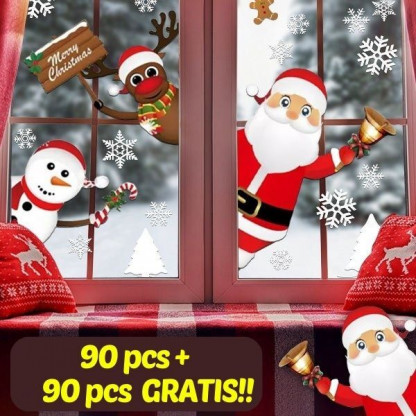 Vánoční statické samolepky SantaJoy 90+90 ZDARMA