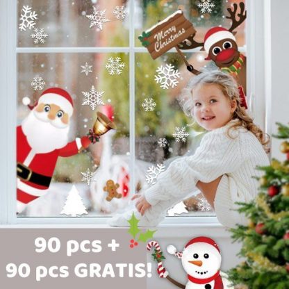 Vánoční statické samolepky SantaJoy 90+90 ZDARMA