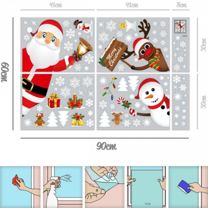 Vánoční statické samolepky SantaJoy 90+90 ZDARMA